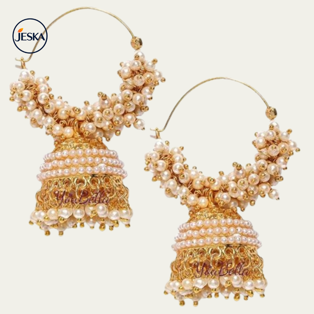 Gold Plated Pearl Jhumka