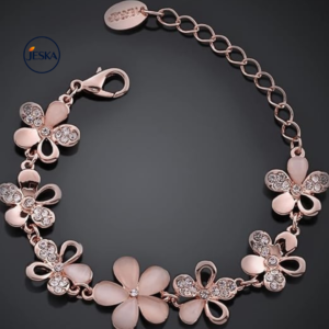 JESKA Rose Gold Plated Crystal Bracelet