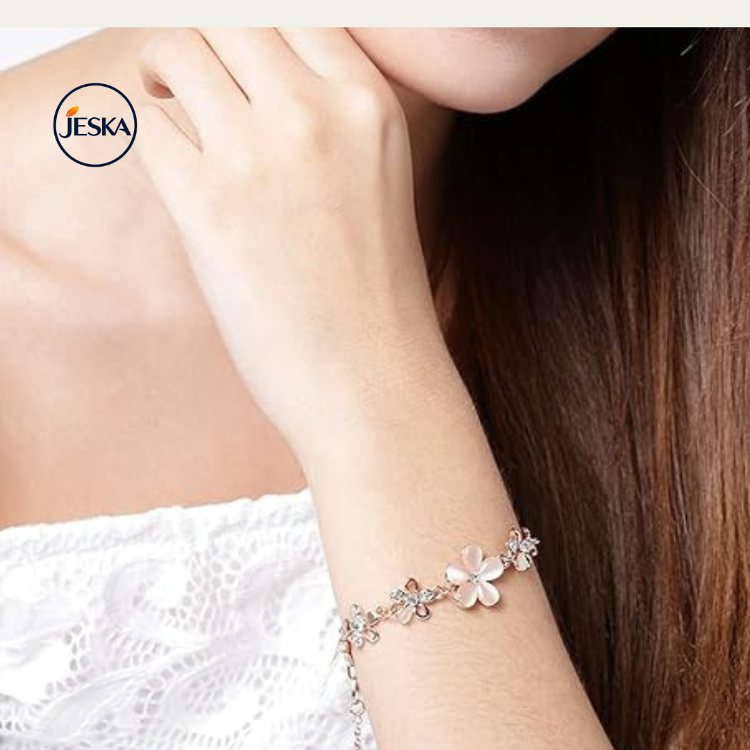 JESKA Rose Gold Plated Crystal Bracelet