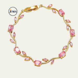 JESKA Gold Plated Tulip Crystal Bracelet