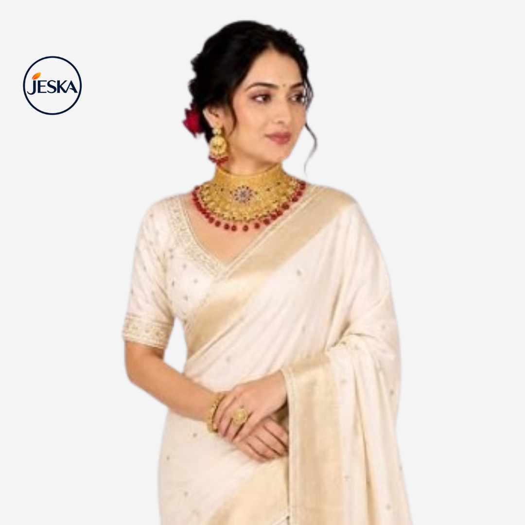 JESKA Kundan Style Choker Necklace Set for Women with Earrings