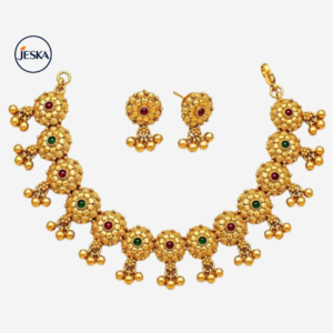 JESKA Temple Jewellery Necklace Set with Earrings for Women