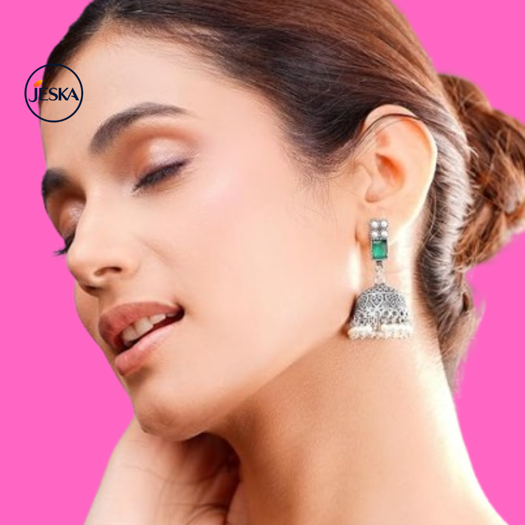 Jhumka Earrings Oxidised Trendy Jewellery