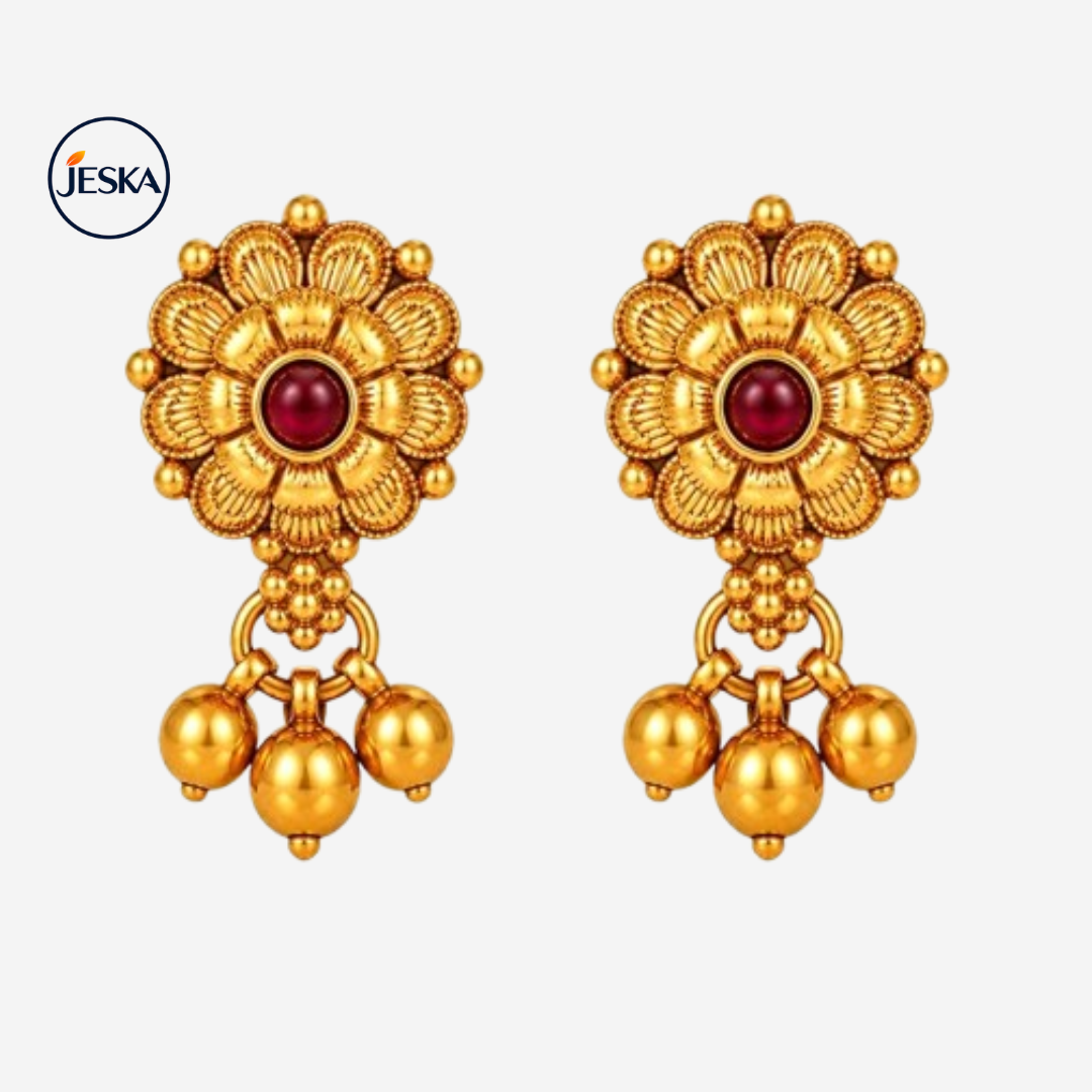 JESKA Temple Jewellery Necklace Set with Earrings for Women