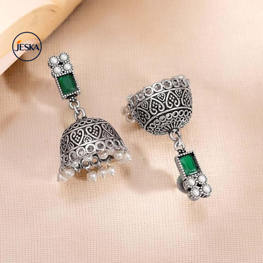 Jhumka Earrings Oxidised Trendy Jewellery
