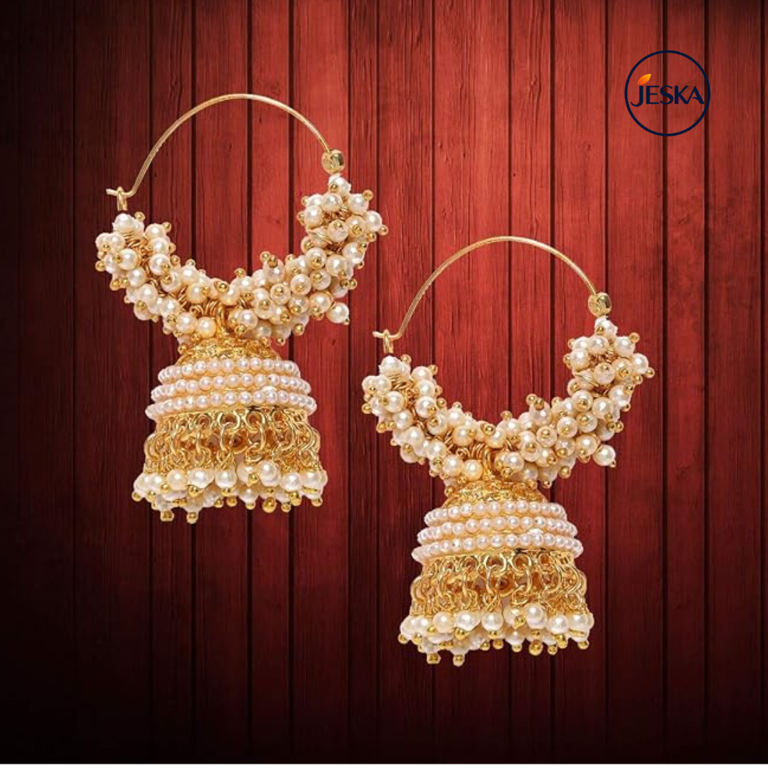 Gold Plated Pearl Jhumka