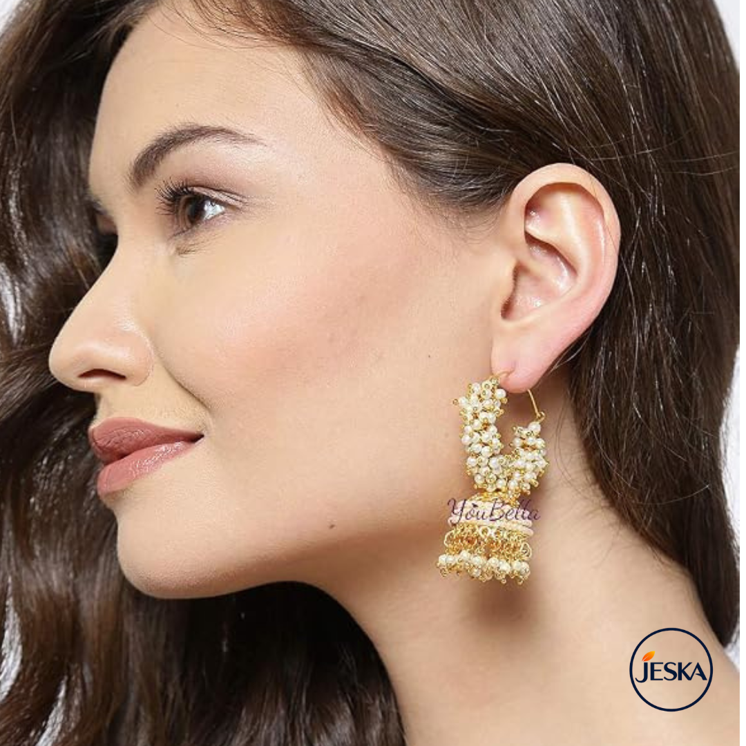 Gold Plated Pearl Jhumka